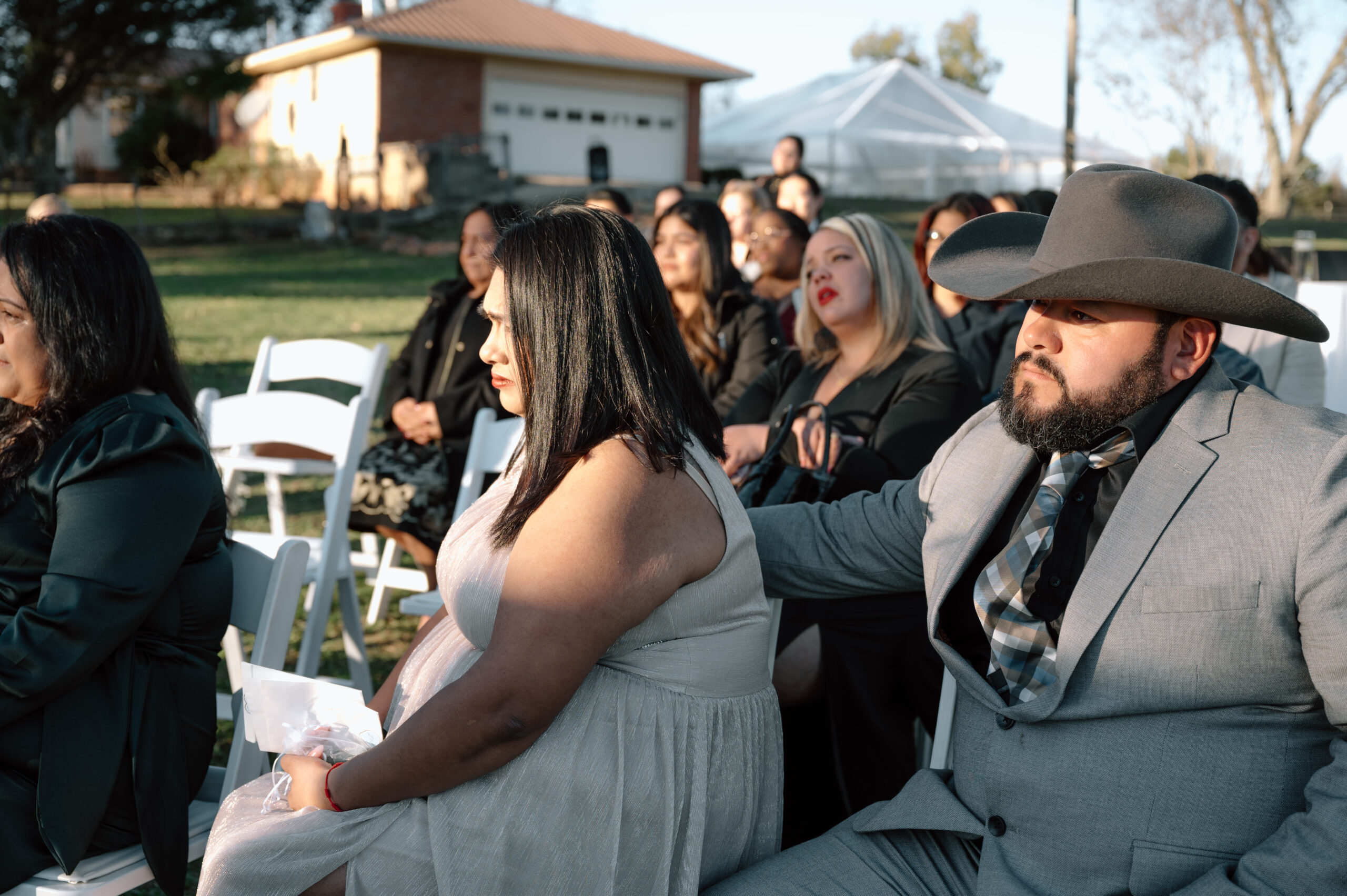 a ceremony filled with friends and family